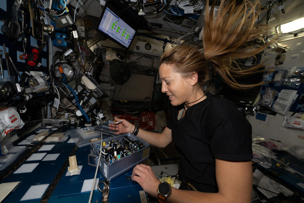 French astronaut Sophie Adenot on board the International Space Station, February 2026.