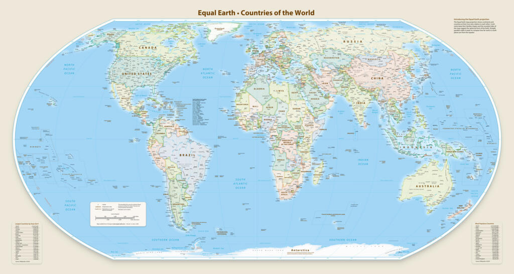 The Equal Earth map.