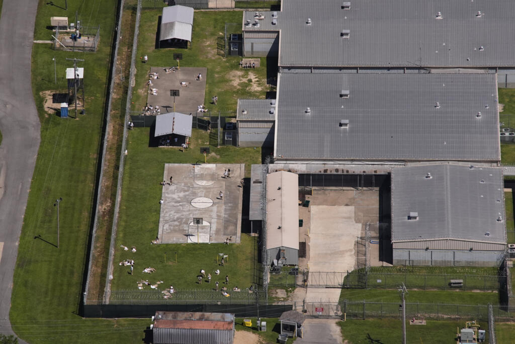 An aerial view of Richwood Correctional Center, an ICE detention facility in Monroe, Louisiana. 
