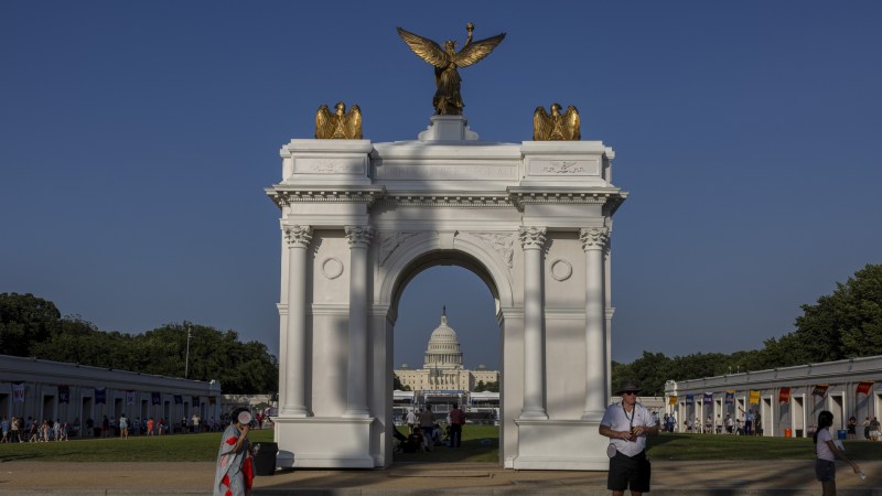 President Donald Trump’s planned 250-foot arch is moving toward site work as several parts of the federal approval and legal process remain unsettled.