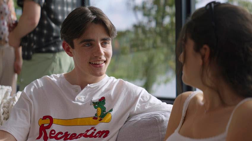 Sterling Point's&nbsp;Rory (Daniel Quinn-Toye) wearing Bode, with Annie Jacobson (Ella Rubin)&nbsp;Source: Sabrina Lantos/Prime