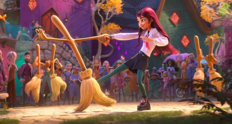 Billie dances with a broom in Hexed
